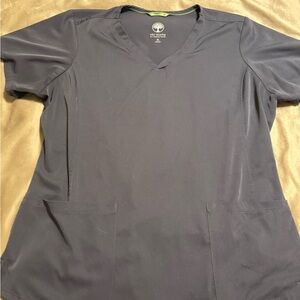 Healing Hands Gray V-Neck Scrub Top